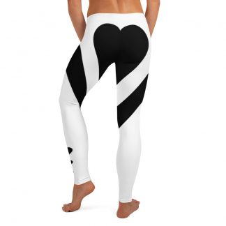 black heart shape white leggings